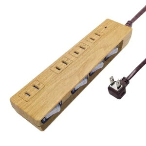 Fargo �d���^�b�v AC4�� �i�`�������E�b�h PT403BEWD Fargo AC Power Tap 4port BEIGE WOOD PT403BEWD �����R�[�h ���K�[�h USB �ߓd