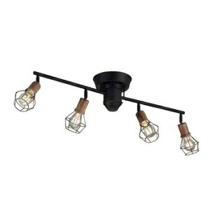����d�@ LED���b�h�X�|�b�g���C�g ���B���e�[�W�X�^�C�� 4�� �L�����h���F 1000���[���� �u���b�N DXL-81497 DAIKO LED Rod Spotlight Vintage Style 4 Lights candle color 1000 Lumens Black DXL-81497 LED �ȃG�l �ߓd ��