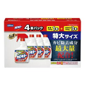 カビキラー 特大サイズ 4本パック 本体 1,000g + 替え 1,000g x 3本 Kabi Killer Mildew Remover Bottle 1,000g + Refill 1,000g x 3 大容量 まとめ買い お買い得 大掃除 清掃 家事ラク 時短