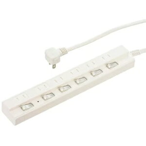 �I�[���d�@ 6�����K�[�h�t���ߓd�^�b�v 2m HS-TPK62W-22 OHM 6 outlet Power Strip with individual switch &surge protector, 2M cord HS-TPK62W-22 �����R�[�h ���K�[�h USB �ߓd