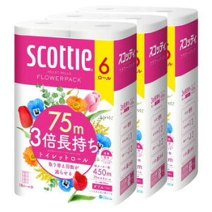 �X�R�b�e�B �g�C���b�g�e�B�V���[ �t�����[�p�b�N 3�{������ 18���[�� Scottie Toilet Tissue 3 Times Long Flower Pack 18 Rolls �܂Ƃߔ��� �X�g�b�N ��e�� �M�t�g