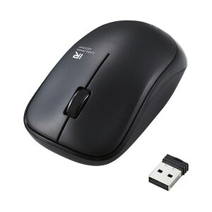 (まとめ)エレコム 抗菌省電力ワイヤレス静音IRマウス 3ボタン ブラック M-IR07DRSKBK 1個【×5セット】