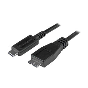 StarTech.com USB3.1�P�[�u�� Type-C�I�X�i24�s���j-Micro-B�I�X�i10�s���j �u���b�N 1mUSB31CUB1M 1�{