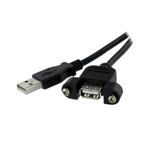 StarTech.com USB2.0�p�l���}�E���g�^�P�[�u�� 61cm �p�l���}�E���g�pUSB A�|�[�g�i���X�j-USBA�|�[�g�i�I�X�j �u���b�N USBPNLAFAM2 1�{