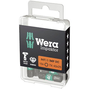 WERA ���F�� 10�{�� ����6.35mm �C���p�N�g�h���C�o�[�p �g���N�X�h���C�o�[�r�b�g �n��T�C�YT40 �S��25mm 057627 �H�� �c�[��