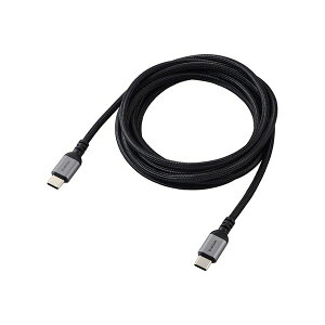 �G���R�� USB2.0�P�[�u��(USB Type-C - USB Type-C/100W�Ή�/���b�V��) 2m �u���b�N MPA-CC5PAN20BK