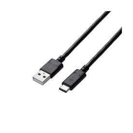 (まとめ)エレコム USB2.0ケーブル(認証品、A-C) U2C-AC40NBK【×2セット】