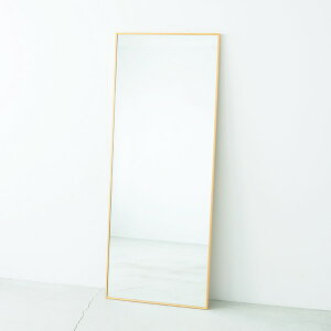 【送料無料】細枠ウォールミラー幅60cm(ナチュラル) 天然木 姿見鏡 ワイド 高級感 木製 飛散防止加工 壁掛け 北欧風 玄関 トイレ 洗面 日本製 完成品 NK-8