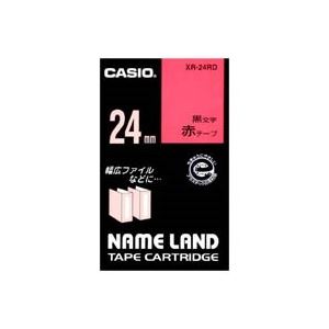 【送料無料】(業務用30セット) CASIO カシオ ネームランド用ラベルテープ 【幅：24mm】 XR-24RD 赤に黒文字
