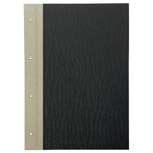 (まとめ) TANOSEE とじ込表紙 クロス貼り A4タテ 4穴 1パック(1組2枚) 【×5セット】