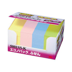 �i�܂Ƃ߁j 3M �|�X�g�C�b�g �G�R�m�p�b�N ���S���ӂ��� 75×25mm �p�X�e���J���[4�F 5001SS-K 1�p�b�N�i20���j �y×2�Z�b�g�z