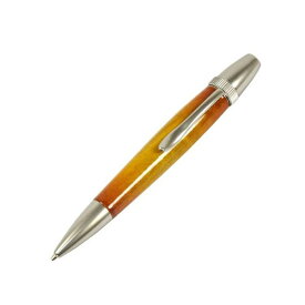 キャンディカラー ボールペン/文房具 【Yellow カーリーメイプル】 パーカータイプ 芯：0.7mm 日本製 文具 『Air Brush Wood Pen』
