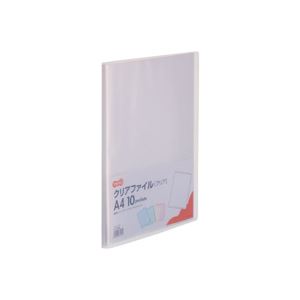 (まとめ) TANOSEE クリアファイル A4タテ10ポケット 背幅8mm クリア 1セット(10冊) 【×10セット】：ワールドデポ