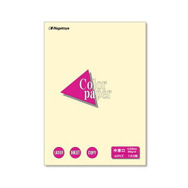 (まとめ) 長門屋商店 Color Paper A4 中厚口 レモン ナ-3202 1冊（100枚） 【×30セット】