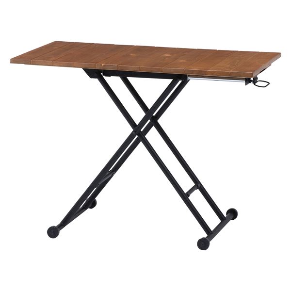 昇降式テーブル センターテーブル 約幅1000〜1150mm アンティークブラウン 木製 キャスター付き リビング ダイニング