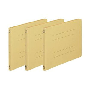 (まとめ)TANOSEE フラットファイル(ノンステープルタイプ)A4ヨコ 150枚収容 背幅18mm 黄 1パック(3冊)【×50セット】
