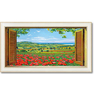 アンドレア・デル・ミッシャー Gel加工 アートフレーム 「フィネストラスカンポディパパヴェリ」