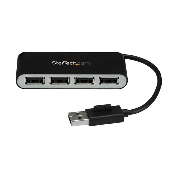 【訳あり】 （まとめ）StarTech.com 4ポート USB2.0ハブ 本体一体型ケーブル付き コンパクトミニUSBハブ バスパワー対応 ST4200MINI2 1台  有線LAN