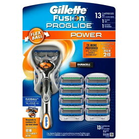Gillette Fusion PROGLIDE ジレット フュージョン プログライド フレックスボール パワー 本体＋替刃13枚 大容量 髭剃り ひげ剃り シェービング メンズ T字カミソリ