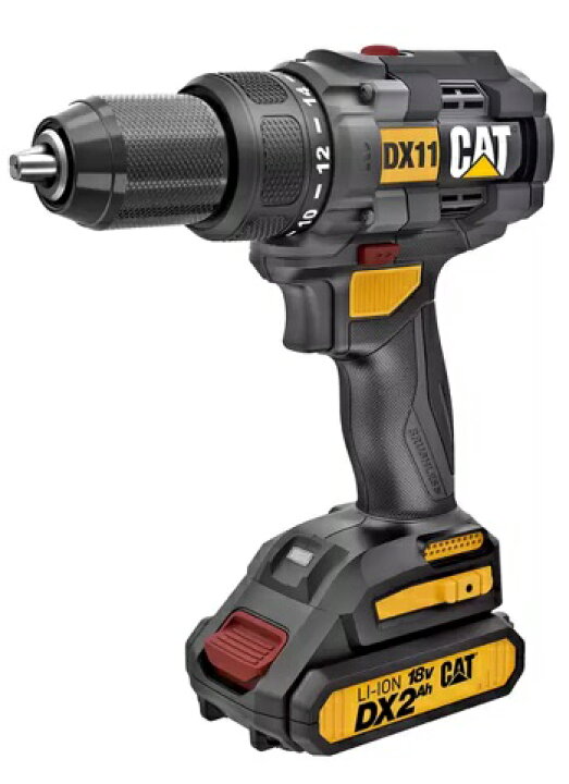 楽天市場】CATERPILLAR 18V ドリルドライバーセット バッテリー2個 