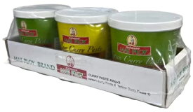 【400g x 3個】MAE PLOY カレーペースト詰合せセット タイカレー 簡単 老舗ブランド 本格的 グリーン イエロー メープロイ ターメリック 青唐辛子 マイルド CURRY PASTE
