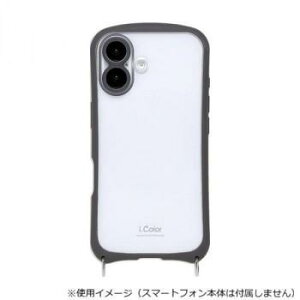i.Color iPhone17��p�w�ʌ^�P�[�X Charcoal/�`���R�[�� iP25-61-ICSH01