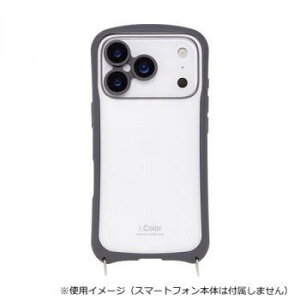 i.Color iPhone17Pro��p�w�ʌ^�P�[�X Charcoal/�`���R�[�� iP25-63P-ICSH01