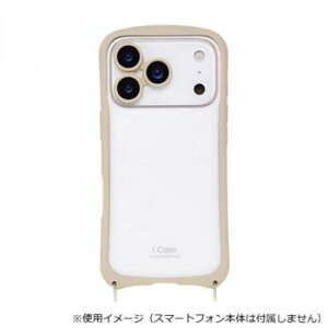 i.Color iPhone17Pro��p�w�ʌ^�P�[�X Beige/�x�[�W�� iP25-63P-ICSH04