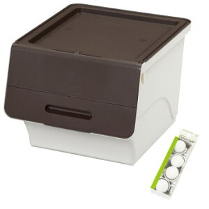 収納ケース フロック レギュラー30深型 4個組 キャスター付き fr-30-4+K Nブラウン・NBR