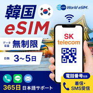 韓国 SK Telecom eSIM データプランパスポート不要 データ無制限 選べる SIM SIMカード プリペイドSIM デ…