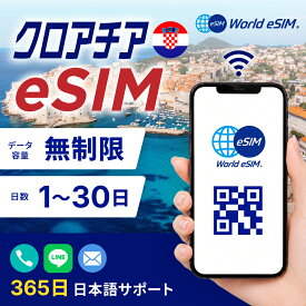 クロアチア 選べる日数 1日〜30日 データ無制限 低速制限なし 長期休み 家族旅行 留学 一時帰国 使い放題 EU ヨーロッパ パリ