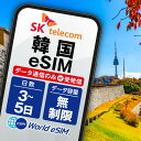 韓国 SK Telecom eSIM データプランパスポート不要 データ無制限 選べる SIM SIMカード プリペイドSIM データ 通信 無…