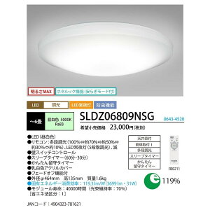 6畳用シーリングライト ホタルクス(旧NEC)調光 昼白色 かんたん留守タイマー付き SLDZ06809NSG