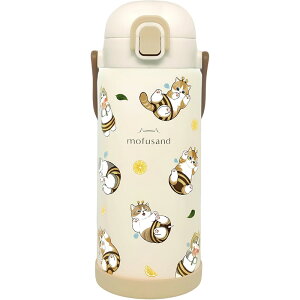 mofusand ステンレスワンプッシュボトル 1000ml モフサンド カップケーキにゃん はちにゃん ハンドル付き 水筒 マグボトル かわいい プレゼント