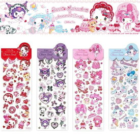 サンリオキャラクターズ×飴ノ森ふみか ふち箔クリアシール ハローキティ シナモロール クロミ マイメロディ シール Sanrio クローズピン ★サンリオシール★ 代引不可商品