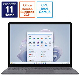 マイクロソフト Microsoft Surface Laptop 5 13.5インチ プラチナ Windows 11 Home Core i5 メモリ:8GB SSD:512GB R1S-00020