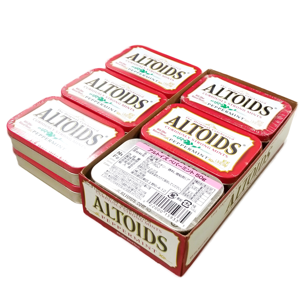 ポケットサイズのおしゃれな缶が人気！ ALTOIDS アルトイズ ミントタブレット ペパーミント 50g×12個セット