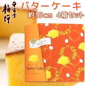 広島銘菓 バターケーキ 手提げ袋付き 4箱セット 送料込み 手土産 平安堂梅坪