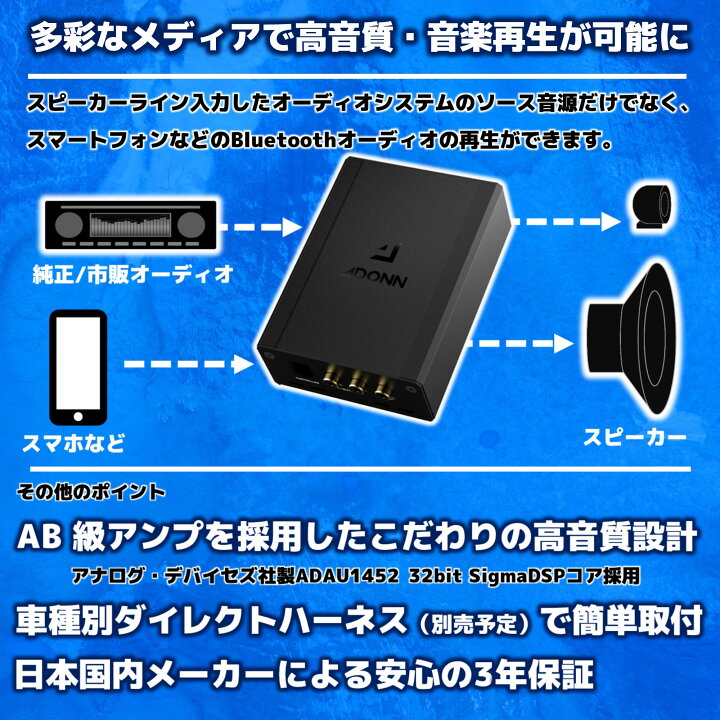 楽天市場】【国内3年保証】 ADONN V600DSP 6ch DSP内蔵 4ch AB級パワー 