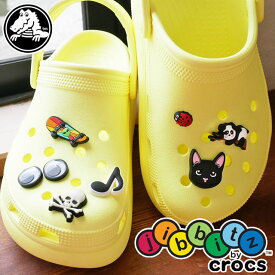 クロックス crocs ジビッツ jibbitz キッズ ベビー メンズ レディース 10007900 10007622 10008066 10008466 10004844 10008496 10009453 アニマル 動物 黒猫 パンダ スケボー エイリアン 目玉 スカル 虫 おんぷ ラバークロッグ用アクセサリー シューチャーム 翌日配送 evid