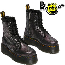 【返品交換送料無料】ドクターマーチン Dr.Martens レディース ショートブーツ ジェイドン FL 厚底 靴 8ブーツ レースアップ 27955012 ブラック ファー付き ジップアップ メタリック カジュアルシューズ 最強翌日配送 evid