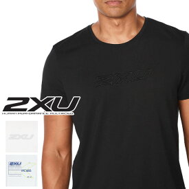 ツー タイムズ ユー 2XU メンズ 半袖 Tシャツ ランニングウェア スポーツウェア MR6483AZ アパレル トップス 服 運動着 ブラック ホワイト 黒 白 送料無料 evid