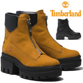 ＼ポイント7倍 4/20限定／ティンバーランド Timberland レディース ブーツ エヴァーリー 6IN フロントジップブーツ 6インチブーツ ショートブーツ レザーブーツ 本革 靴 TB0A5YHM ウィートヌバック TB0A5YJV ブラックフルグレイン 黒 送料無料 あす楽 evid