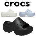 ＼最大1000円クーポン有 7/8迄／クロックス 厚底 スライドサンダル ストンプ スライド レディース シャワーサンダル チャンキーソール カジュアルシューズ シャワサン 209346 001 ブラック 黒 0WV チョーク 5AF ドリームスケープ 靴 送料無料 最強翌日配送 evid