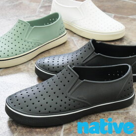 ネイティブ スリッポン マイルス ワンダーフォーム メンズ ラバーシューズ ローカット アウトドア カジュアルシューズ F0000186 1001 ジフィーブラック 黒 1950 シェルホワイト 白 3129 リラックスグリーン 靴 送料無料 evid