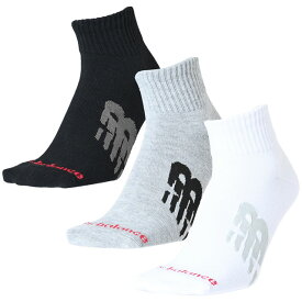 ＼ポイント8倍 1/20限定／ニューバランス 靴下 ミッドレングス3Pソックス ショート 3足セット 3足組 ユニセックス メンズ レディース アパレル AS7 白 ホワイト 黒 ブラック 灰 グレー ロゴ ワンポイント スポーツ LAS55637 メール便送料無料 最強翌日配送 evid