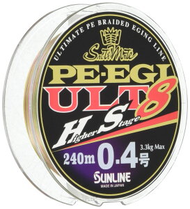 サンライン(SUNLINE) PEライン ソルティメイト PEエギ ULT HS8 240m 0.4号 3.3kg 8本 ホワイト・ピンク・ライトグリーン