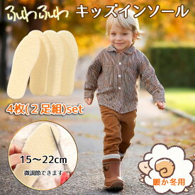 【在庫処分 ポイント10】4枚入り2足セット 暖かい 子供 キッズ 用 インソール あったか ボア 中敷き もこもこ ふわふわ 底冷え防止 厚手 吸汗 通気 防寒 秋冬 15cm 16cm 17cm 18cm 19cm 20cm 21cm 22cm カット微調整可能 送料無料 あたたかい 子供用 ボアインソール