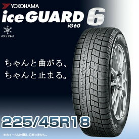 【タイヤ交換可能】【送料無料】【2023年製】18インチタイヤ YOKOHAMA iceGUARD6 ig60 225/45R18-95Q 【1本】たいや 2254518 ヨコハマタイヤ アイスガード スノータイヤ 冬用タイヤ snowtire studless tire スキー スノーボード アイスバーン 雪道 雪国 横浜タイヤ