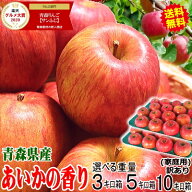 スーパーSALE300円引き！即日発送！青森 りんご あいかの香り 10kg 5kg 3kg箱 家庭用/訳あり【クール便対…